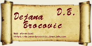 Dejana Broćović vizit kartica
